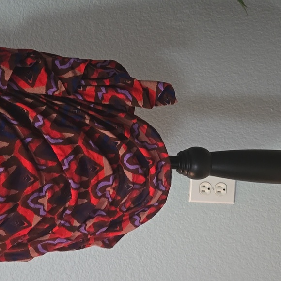 ANTHROPLOGIE Dolan Ruched Ruffle Mini Skirt Size Small in Red Purple Black Boho - Picture 4 of 10